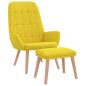 Preview: Relaxsessel mit Hocker Hellgelber Stoff