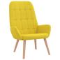 Preview: Relaxsessel mit Hocker Hellgelber Stoff