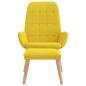 Preview: Relaxsessel mit Hocker Hellgelber Stoff
