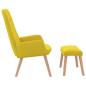 Preview: Relaxsessel mit Hocker Hellgelber Stoff
