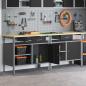 Preview: ARDEBO.de - Werkbank-Set 2 stk. Schwarz 200 x 55 x 85 cm