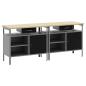 Preview: Werkbank-Set 2 stk. Schwarz 200 x 55 x 85 cm