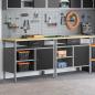 Preview: Werkbank-Set 2 stk. Schwarz 200 x 55 x 85 cm