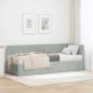 Preview: ARDEBO.de - Eckbettgestell mit Matratze 2 stk. Hellgrau 80 x 200 cm Samt