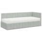 Preview: Eckbettgestell mit Matratze 2 stk. Hellgrau 80 x 200 cm Samt