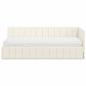 Preview: Eckbettgestell mit Matratze mit Kopfteil 2 stk. Creme Samt