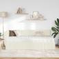 Preview: Eckbettgestell mit Matratze mit Kopfteil 2 stk. Creme Samt