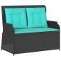Preview: Gartenbank Schwarz Poly-Rattan