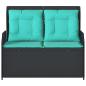 Preview: Gartenbank Schwarz Poly-Rattan