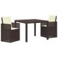 Preview: Garten Essgruppe 3 stk. Braun und Creme PP