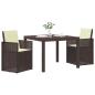 Preview: Garten Essgruppe 3 stk. Braun und Creme PP