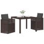 Preview: Garten Essgruppe 3 stk. Braun und Anthrazit PP