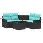 Preview: Sofa Set 6 stk. 4-Sitzanzahl Schwarz und Blau