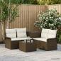 Preview: ARDEBO.de - Sofa Set 6 stk. 4-Sitzer Braun und Creme Weiß