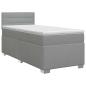 Preview: Boxspringbett mit Matratze Hellgrau 80 x 200 cm Stoff