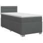 Preview: Boxspringbett mit Matratze Dunkelgrau 80 x 200 cm Stoff