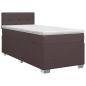 Preview: Boxspringbett mit Matratze Dunkelbraun 90 x 190 cm Stoff