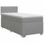 Preview: Boxspringbett mit Matratze Hellgrau 90 x 190 cm Stoff