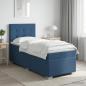 Preview: ARDEBO.de - Boxspringbett mit Matratze mit Kopfteil Blau 90 x 200 cm Stoff