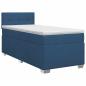 Preview: Boxspringbett mit Matratze mit Kopfteil Blau 90 x 200 cm Stoff