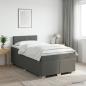 Preview: ARDEBO.de - Boxspringbett mit Matratze Dunkelgrau 120 x 200 cm Stoff