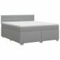 Preview: Boxspringbett mit Matratze Hellgrau 140 x 190 cm Stoff