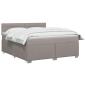 Preview: Boxspringbett mit Matratze Taupe 140 x 190 cm Stoff