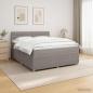 Preview: ARDEBO.de - Boxspringbett mit Matratze Taupe 140 x 190 cm Stoff