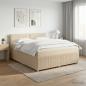 Preview: ARDEBO.de - Boxspringbett mit Matratze Creme 140 x 190 cm Stoff