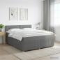 Preview: ARDEBO.de - Boxspringbett mit Matratze Dunkelgrau 140 x 190 cm Stoff