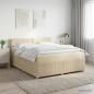 Preview: ARDEBO.de - Boxspringbett mit Matratze Creme 140 x 190 cm Stoff