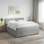 Preview: ARDEBO.de - Boxspringbett mit Matratze Hellgrau 140 x 200 cm Stoff