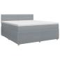 Preview: Boxspringbett mit Matratze Hellgrau 140 x 200 cm Stoff