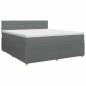Preview: Boxspringbett mit Matratze Dunkelgrau 140 x 200 cm Stoff