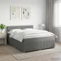 Preview: ARDEBO.de - Boxspringbett mit Matratze Dunkelgrau 160 x 200 cm Stoff