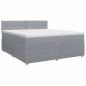 Preview: Boxspringbett mit Matratze Hellgrau 180 x 200 cm Stoff