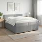 Preview: ARDEBO.de - Boxspringbett mit Matratze Hellgrau 200 x 200 cm Stoff