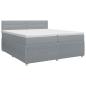Preview: Boxspringbett mit Matratze Hellgrau 200 x 200 cm Stoff