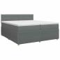Preview: Boxspringbett mit Matratze Dunkelgrau 200 x 200 cm Stoff