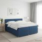 Preview: ARDEBO.de - Boxspringbett mit Matratze mit Kopfteil Blau 200 x 200 cm Stoff