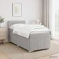 Preview: ARDEBO.de - Boxspringbett mit Matratze Hellgrau 90 x 200 cm Stoff