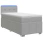 Preview: Boxspringbett mit Matratze Hellgrau 90 x 200 cm Stoff
