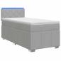 Preview: Boxspringbett mit Matratze Hellgrau 90 x 200 cm Stoff