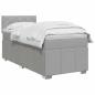 Preview: Boxspringbett mit Matratze Hellgrau 90 x 200 cm Stoff