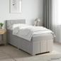 Preview: Boxspringbett mit Matratze Hellgrau 90 x 200 cm Stoff