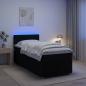 Preview: ARDEBO.de - Boxspringbett mit Matratze Schwarz 90 x 200 cm Stoff