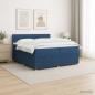 Preview: ARDEBO.de - Boxspringbett mit Matratze mit Kopfteil Blau 200 x 200 cm Stoff