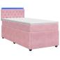 Preview: Boxspringbett mit Matratze mit Kopfteil Rosa 80 x 200 cm Samt