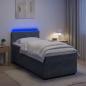 Preview: ARDEBO.de - Boxspringbett mit Matratze Dunkelgrau 80 x 200 cm Samt