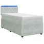 Preview: Boxspringbett mit Matratze Hellgrau 90 x 190 cm Samt
